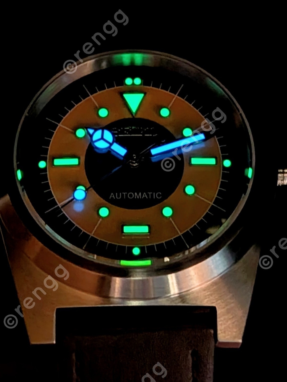 38mm DressWatch Seiko TMI VH31 "The Eye" Mod Watch Smooth Sweep Second Sapphire - Picture 8 of 12